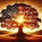 Diamond Art Kits for Adults. American Tree Diamond Painting kit for Adults Full Drill Round Gem Art 5D Diamond Dots Suitable Home Wall Decor 12x12inch